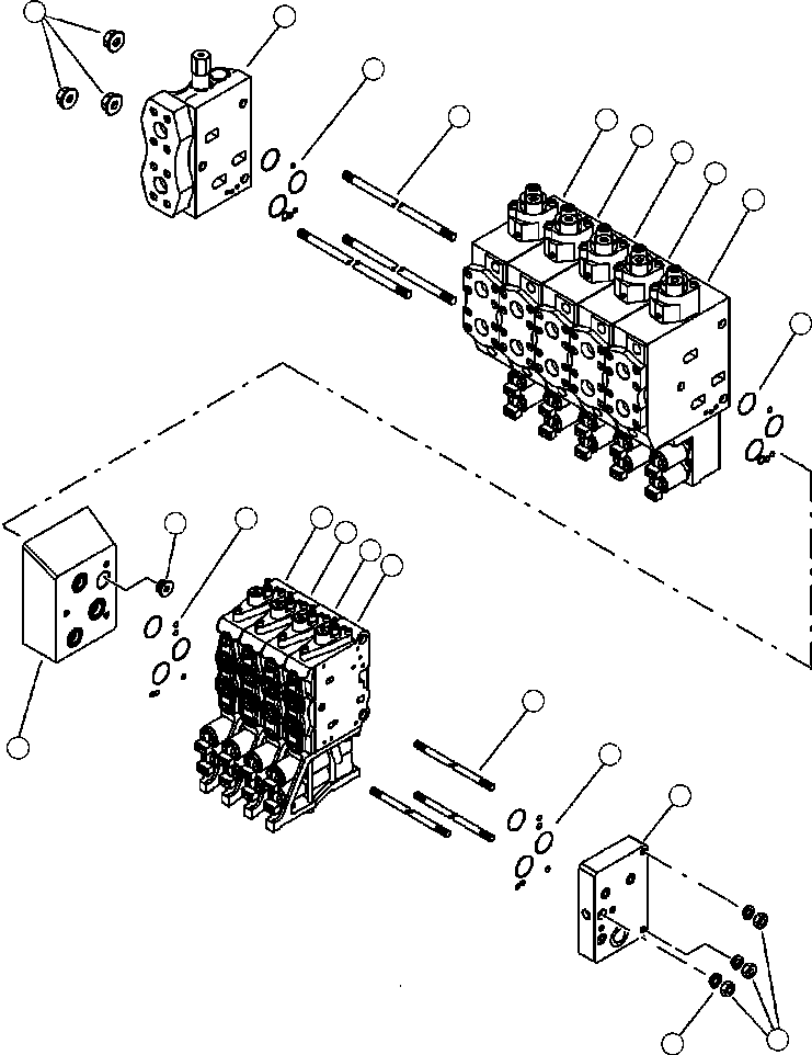 Forestry Komatsu / XT445L-3 A3101 - UP(XT445L-3) / H0120-03A1 MAIN CONTROL VALVE (24V/9 SECTION) VALVE SECTIONS(H-036 : H0120-03A1)
