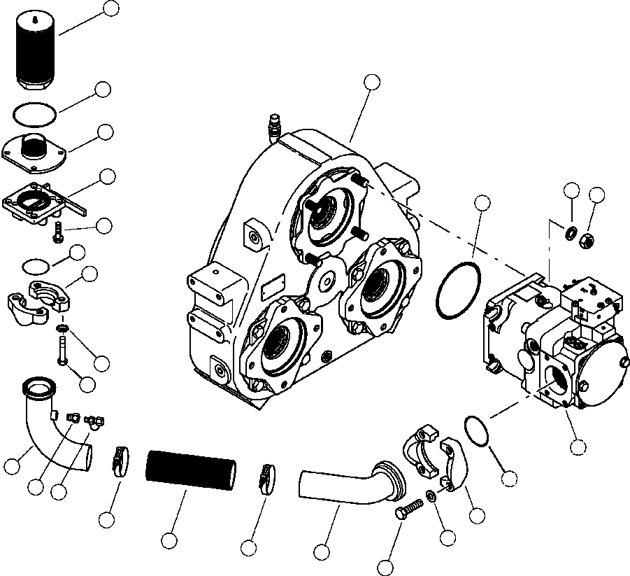 Forestry Komatsu / XT445L-3 A3101 - UP(XT445L-3) / H0300-01A0 IMPLEMENT PUMP MOUNTING(H-128 : H0300-01A0)