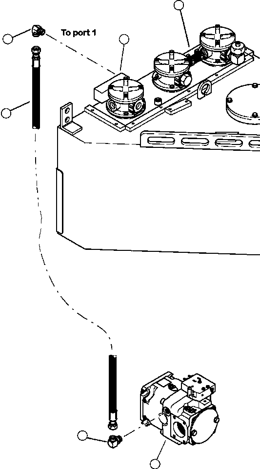 Forestry Komatsu / XT445L-3 A3101 - UP(XT445L-3) / H0312-02A0 IMPLEMENT PUMP TO HYDRAULIC TANK CASE DRAIN LINE(H-140 : H0312-02A0)