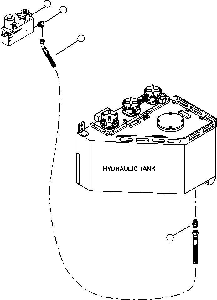 Forestry Komatsu / XT445L-3 A3101 - UP(XT445L-3) / H1002-01A0 HYDRAULIC PIPING PILOT PRESSURE MANIFOLD TO HYDRAULIC TANK(H-164 : H1002-01A0)
