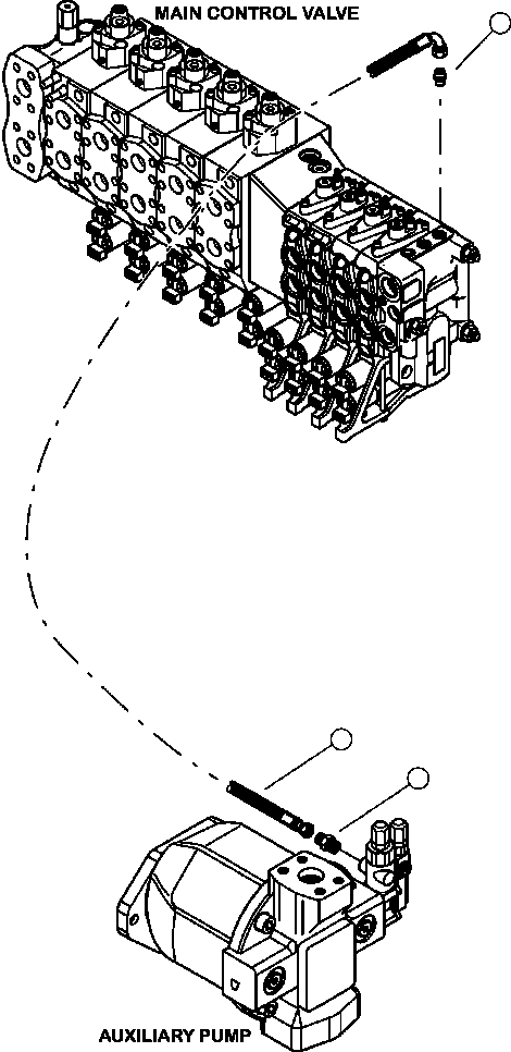 Forestry Komatsu / XT445L-3 A3101 - UP(XT445L-3) / H1051-01A0 HYDRAULIC PIPING MAIN CONTROL VALVE LOAD SENSE LINES - COMBINED FLOW PROCESSORS(H-186 : H1051-01A0)