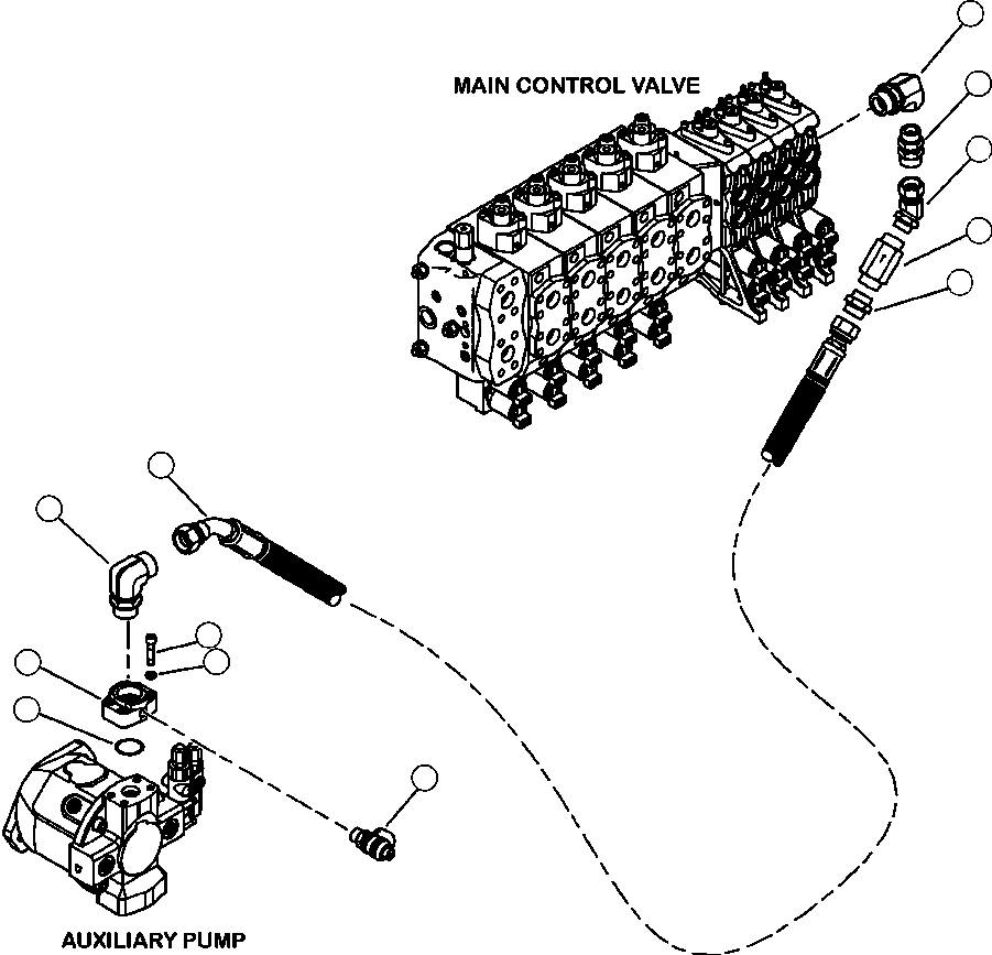 Forestry Komatsu / XT445L-3 A3101 - UP(XT445L-3) / H4500-01A0 AUXILIARY PUMP PRESSURE LINE SENSE LINE COMBINED FLOW PROCESSORS(H-204 : H4500-01A0)