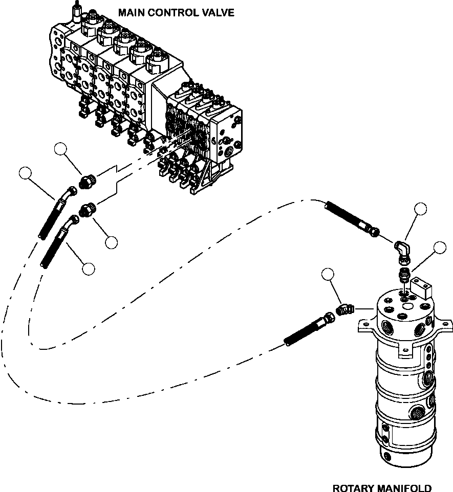 Forestry Komatsu / XT445L-3 A3101 - UP(XT445L-3) / H6000-01A0 HYDRAULIC PIPING FOR CAB LEVELING FUNCTION VALVE TO ROTARY (LEFT CYLINDER)(H-220 : H6000-01A0)