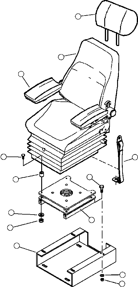 Forestry Komatsu / XT445L-3 A3101 - UP(XT445L-3) / K0125-01A0 KAB OPERATOR SEAT AND MOUNTING(K-016 : K0125-01A0)