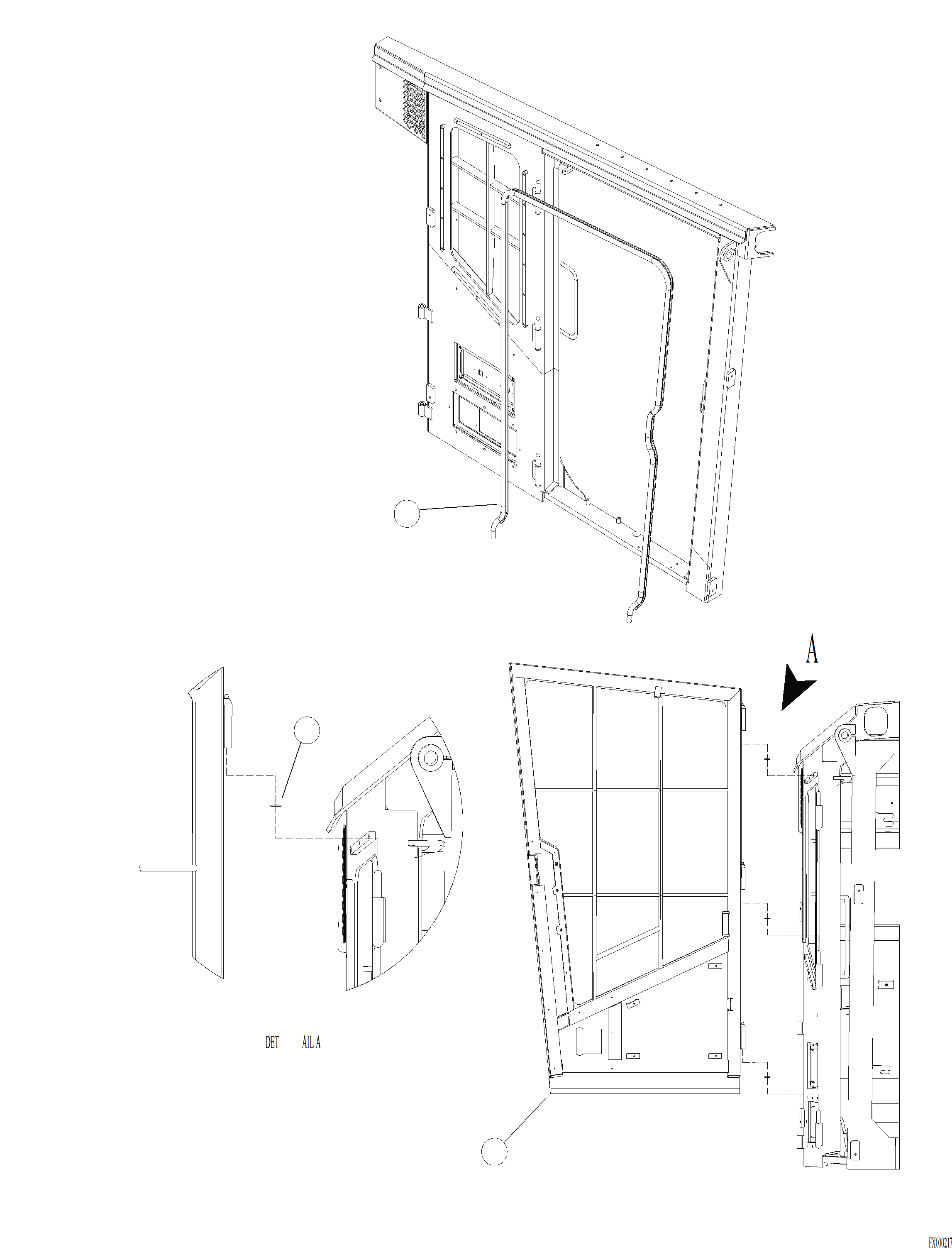 Forestry Komatsu / XT445L-3 A3101 - UP(XT445L-3) / K0210-01B0 DOOR MOUNTING(K-032 : K0210-01B0)