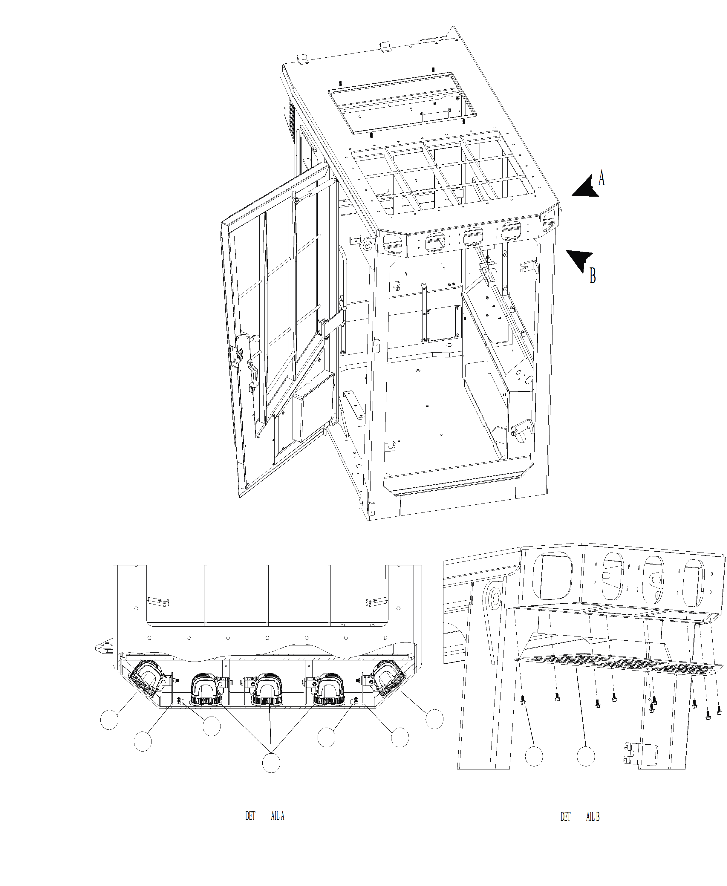 Forestry Komatsu / XT445L-3 A3101 - UP(XT445L-3) / K0210-09A0 CAB FRONT WORK LIGHTS(K-050 : K0210-09A0)