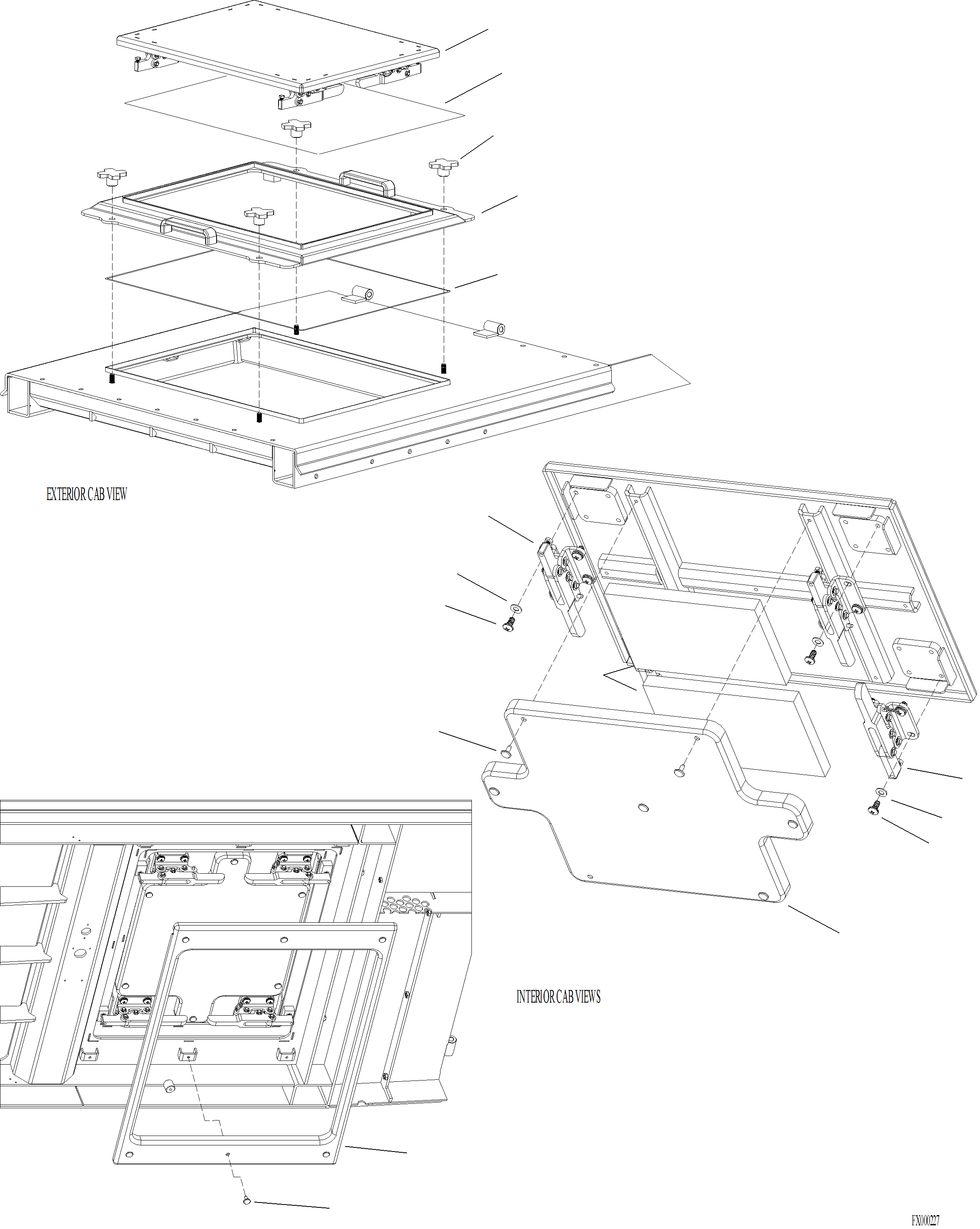 Forestry Komatsu / XT445L-3 A3101 - UP(XT445L-3) / K0240-01A0 EMERGENCY ROOF ESCAPE HATCH(K-064 : K0240-01A0)