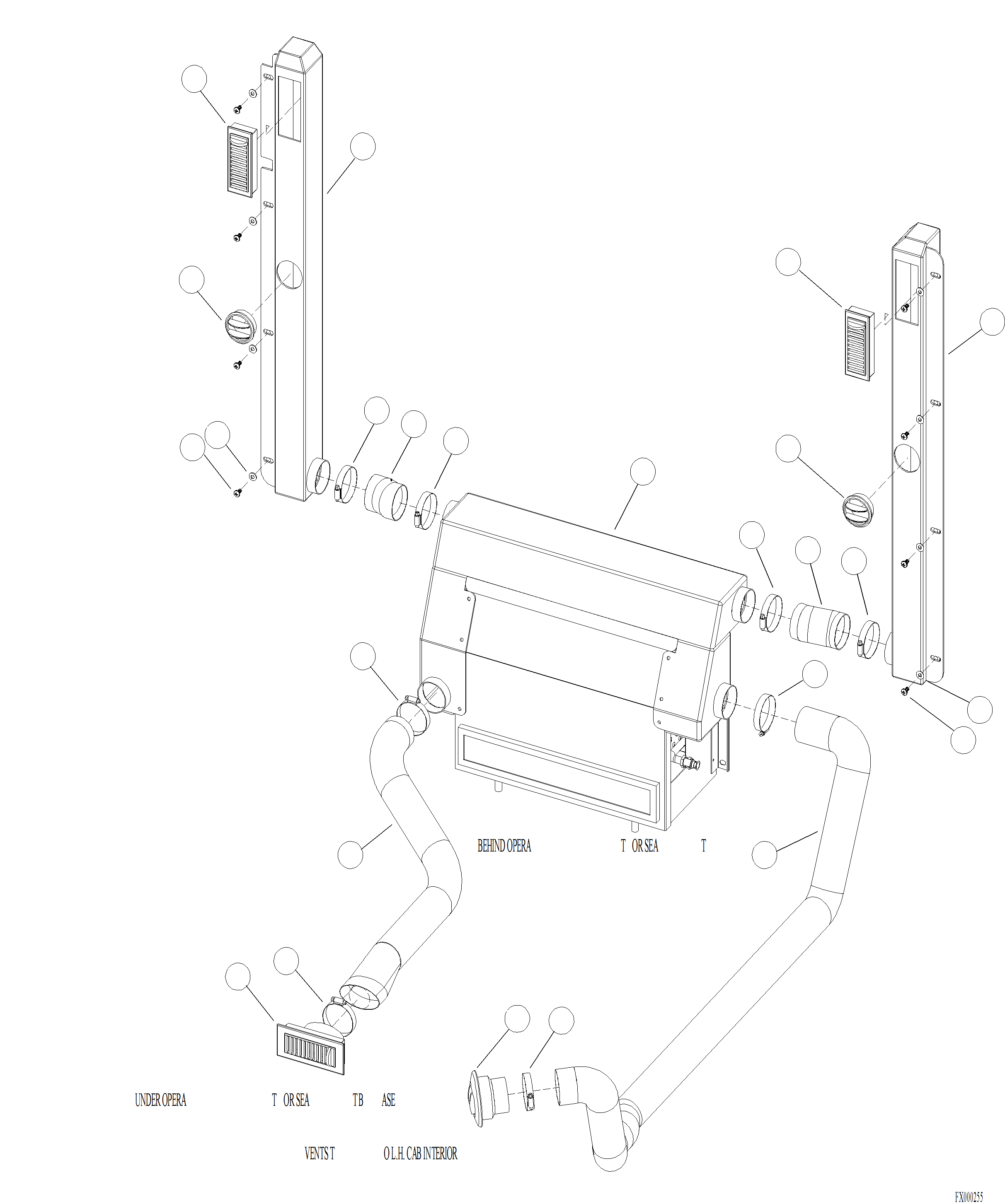 Forestry Komatsu / XT445L-3 A3101 - UP(XT445L-3) / K0712-01A0 AIR CONDITIONER DUCTS(K-084 : K0712-01A0)