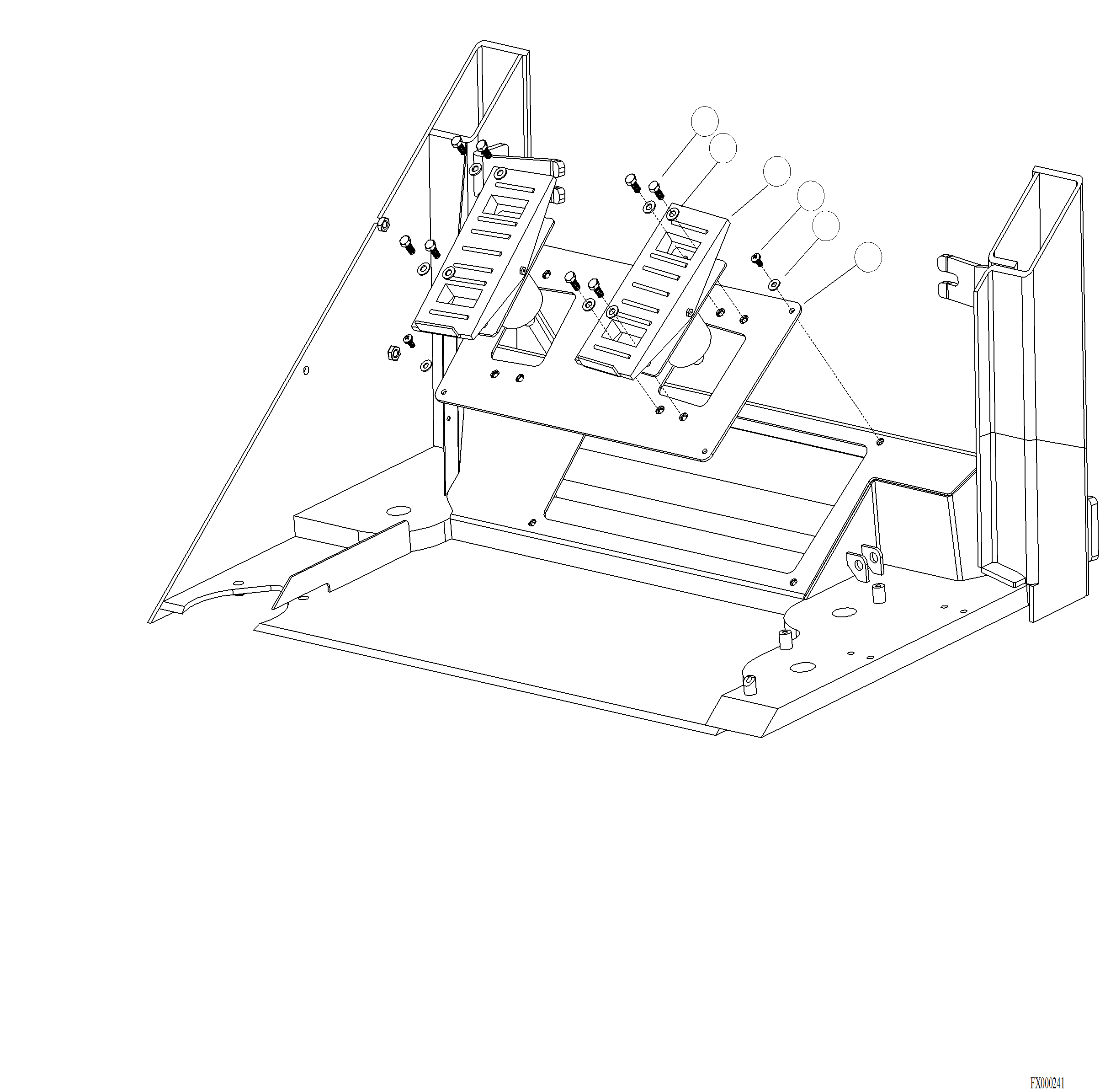 Forestry Komatsu / XT445L-3 A3101 - UP(XT445L-3) / K2450-01B0 FOOT CONTROL TRAVEL PEDAL(K-096 : K2450-01B0)