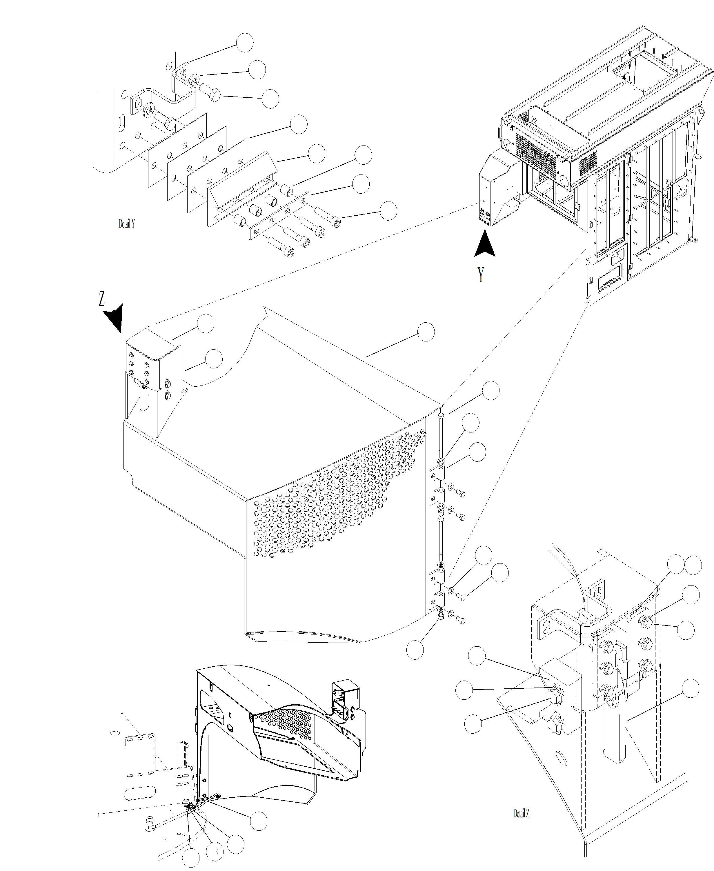 Forestry Komatsu / XT445L-3 A3101 - UP(XT445L-3) / M0250-02A0 HYDRAULIC COOLER SWING-OUT GUARD(M-008 : M0250-02A0)