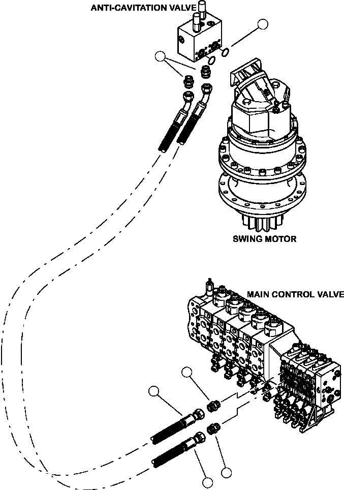 Forestry Komatsu / XT445L-3 A3101 - UP(XT445L-3) / N0202-01A0 MAIN CONTROL VALVE TO SWING MOTOR LINES(N-004 : N0202-01A0)