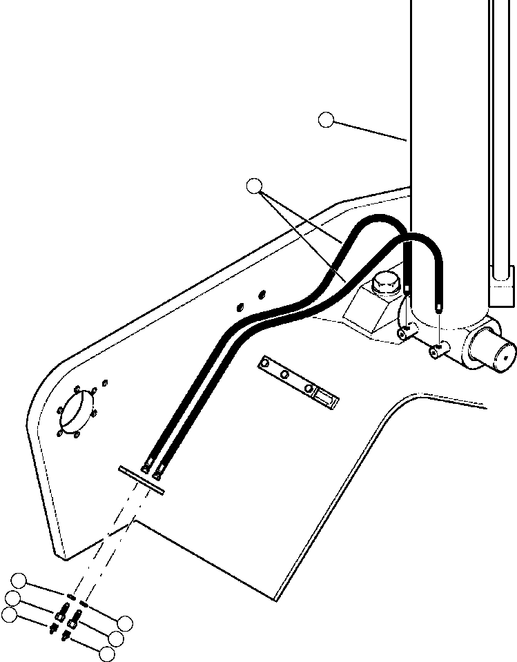 Forestry Komatsu / XT445L-3 A3101 - UP(XT445L-3) / T1010-01A0 MAIN BOOM GREASE LINES(T-024 : T1010-01A0)