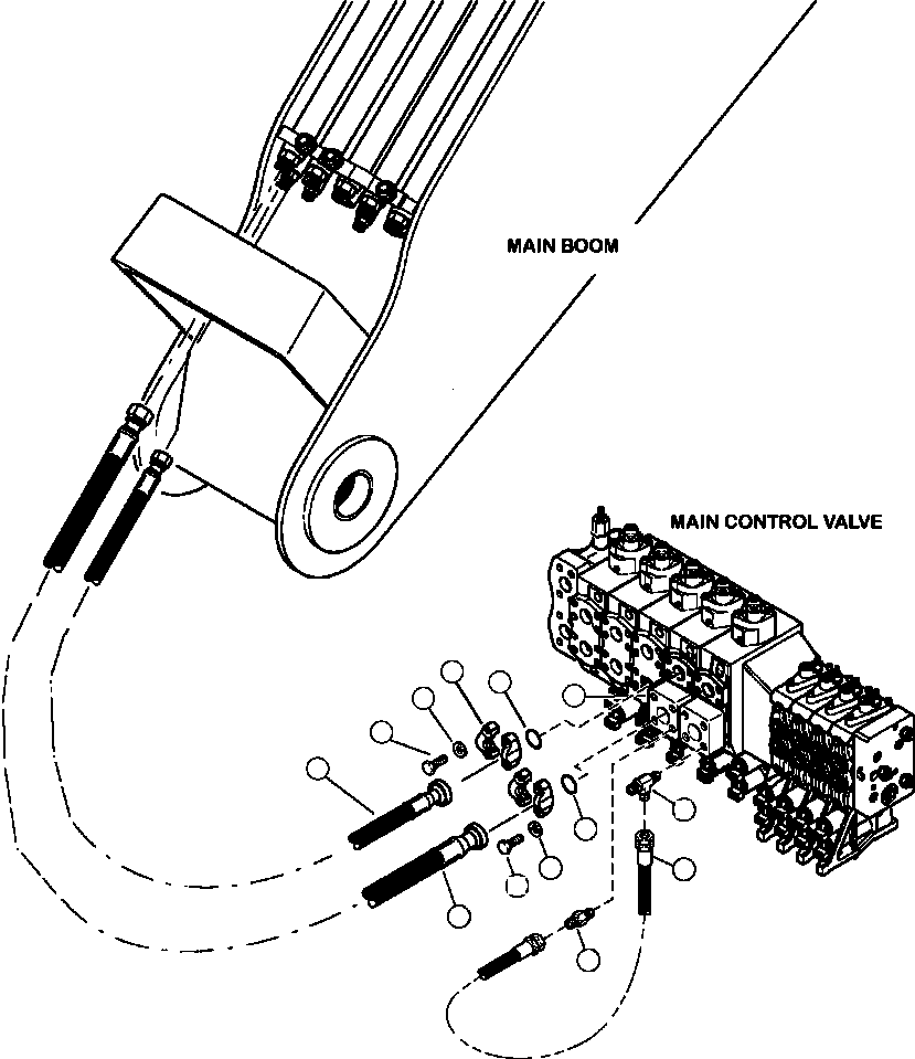 Forestry Komatsu / XT445L-3 A3101 - UP(XT445L-3) / T4000-01A0 MAIN CONTROL VALVE TO MAIN BOOM LINES STICK ARM FUNCTION(T-042 : T4000-01A0)