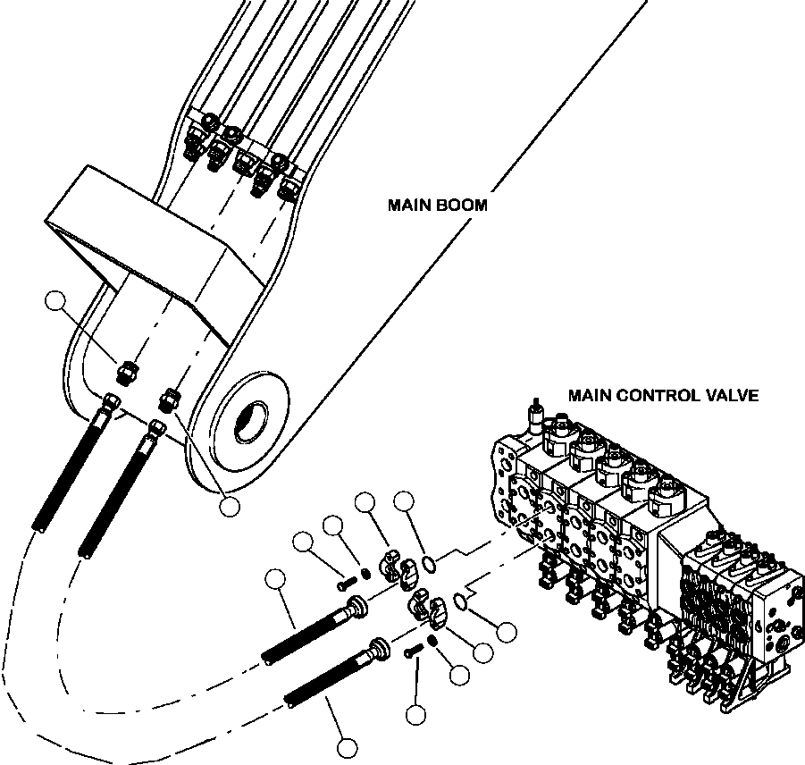 Forestry Komatsu / XT445L-3 A3101 - UP(XT445L-3) / T4250-01A0 MAIN CONTROL VALVE TO MAIN BOOM LINES CLAMP FUNCTION(T-050 : T4250-01A0)