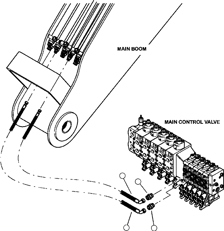 Forestry Komatsu / XT445L-3 A3101 - UP(XT445L-3) / T4280-01A0 MAIN CONTROL VALVE TO MAIN BOOM LINES ACCUMULATE FUNCTION WITH LATERAL TILT(T-064 : T4280-01A0)