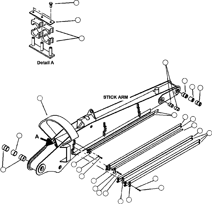Forestry Komatsu / XT445L-3 A3101 - UP(XT445L-3) / T5022-01A0 WORK EQUIPMENT TUBE LINES BAR/DISC SAW COMBINATION(T-086 : T5022-01A0)
