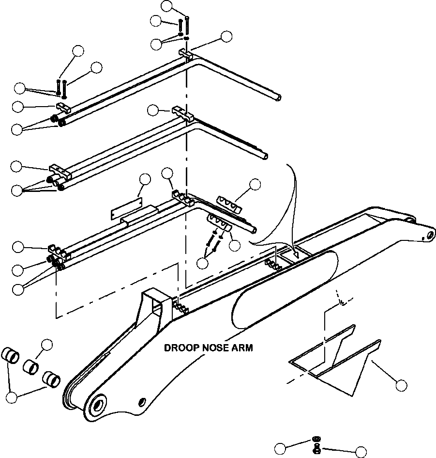 Forestry Komatsu / XT445L-3 A3101 - UP(XT445L-3) / T5024-01A0 WORK EQUIPMENT TUBE LINES DROOP NOSE ARM(T-090 : T5024-01A0)