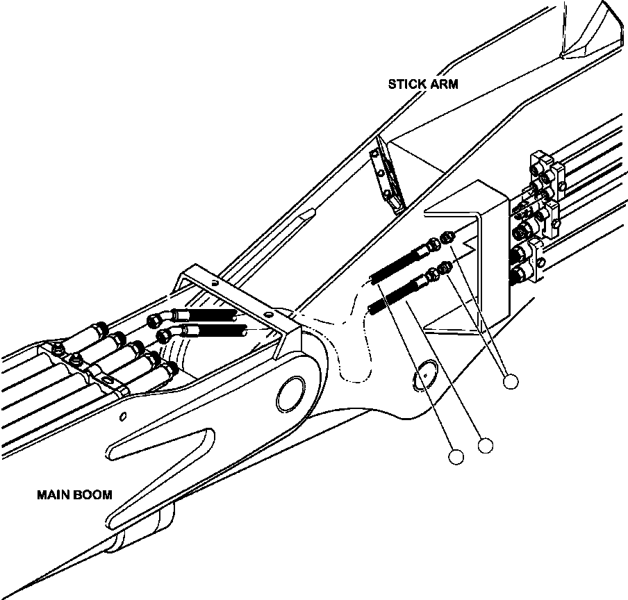 Forestry Komatsu / XT445L-3 A3101 - UP(XT445L-3) / T5105-01A0 MAIN BOOM TO STICK ARM PIPING BAR/DISC SAW FUNCTION(T-094 : T5105-01A0)