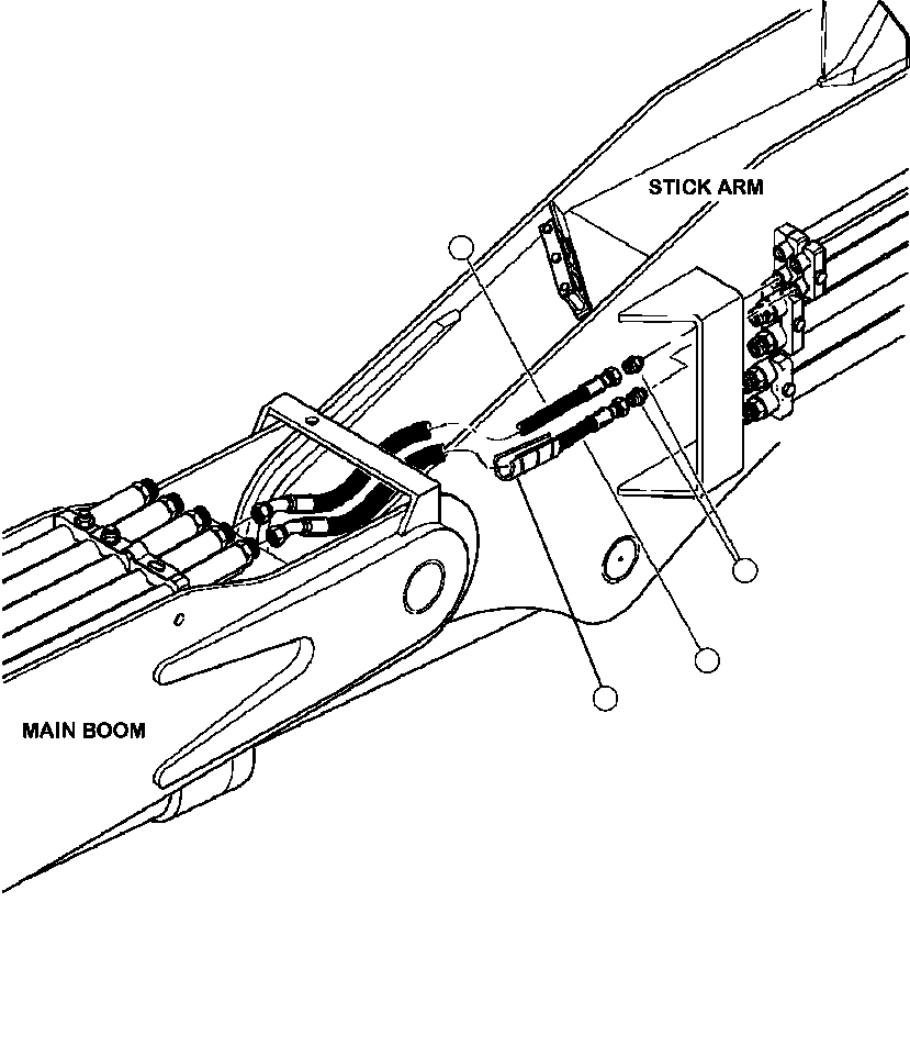 Forestry Komatsu / XT445L-3 A3101 - UP(XT445L-3) / T5107-01A0 MAIN BOOM TO STICK ARM PIPING DISC SAW ACCUMULATOR FUNCTION(T-096 : T5107-01A0)