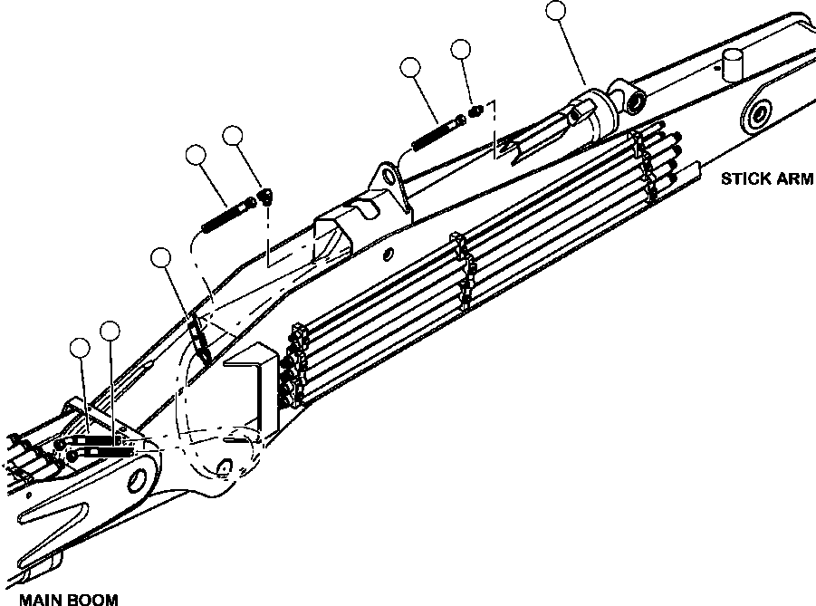 Forestry Komatsu / XT445L-3 A3101 - UP(XT445L-3) / T5125-01A0 MAIN BOOM TO STICK ARM PIPING TOOL TILT CYLINDER(T-108 : T5125-01A0)