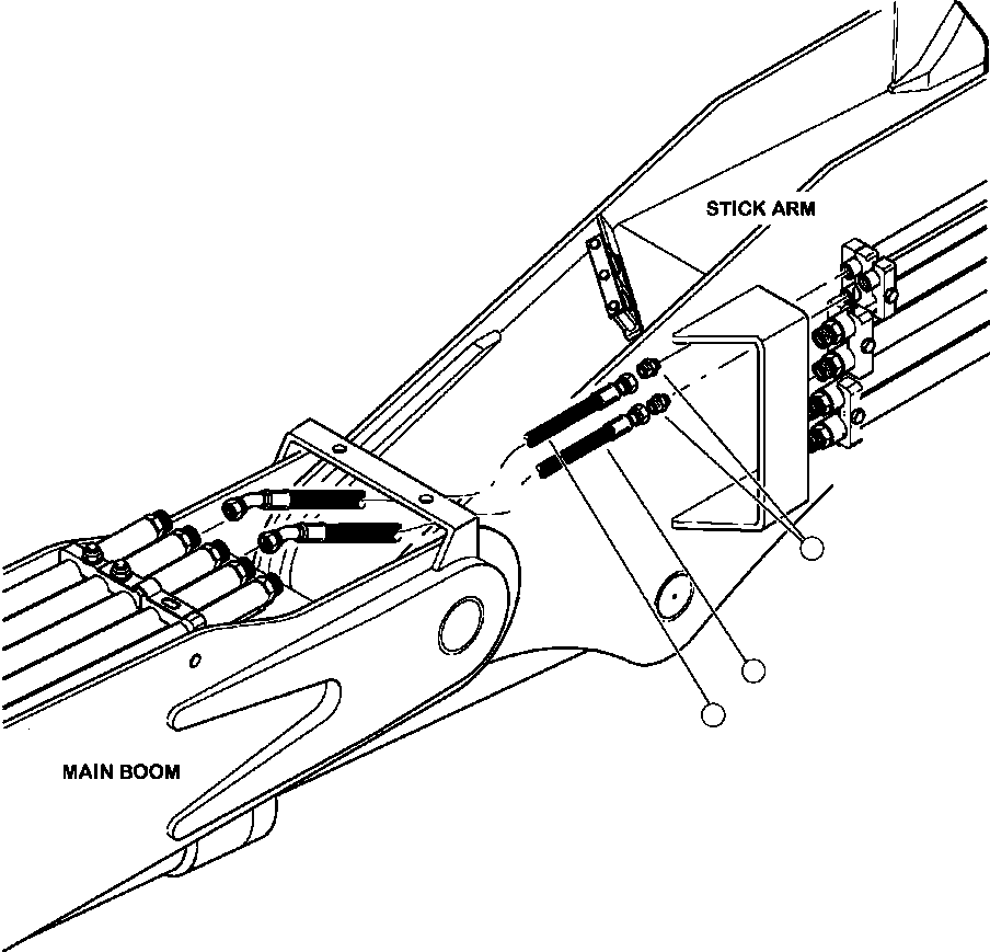 Forestry Komatsu / XT445L-3 A3101 - UP(XT445L-3) / T5132-01A0 MAIN BOOM TO STICK ARM PIPING PROCESSOR HEAD ROTATE FUNCTION(T-112 : T5132-01A0)