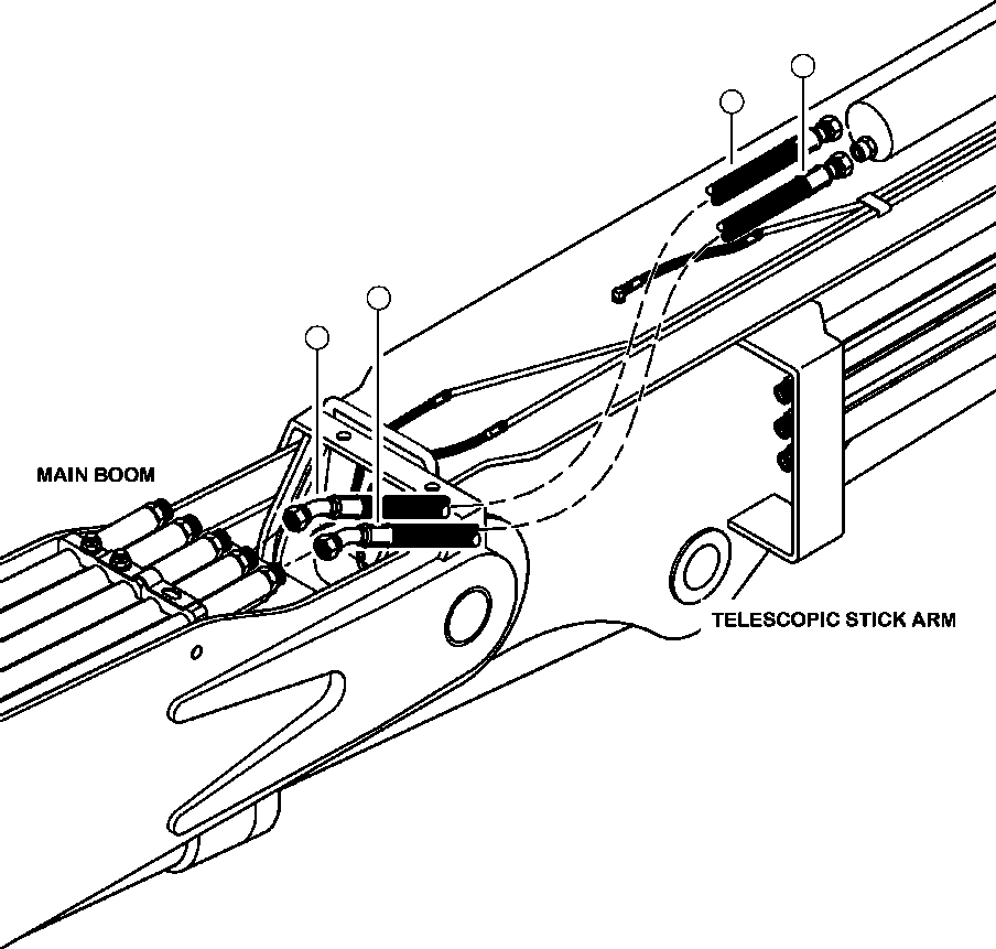 Forestry Komatsu / XT445L-3 A3101 - UP(XT445L-3) / T5175-01A0 MAIN BOOM TO TELESCOPIC STICK ARM PIPING TELESCOPIC CYLINDER(T-114 : T5175-01A0)