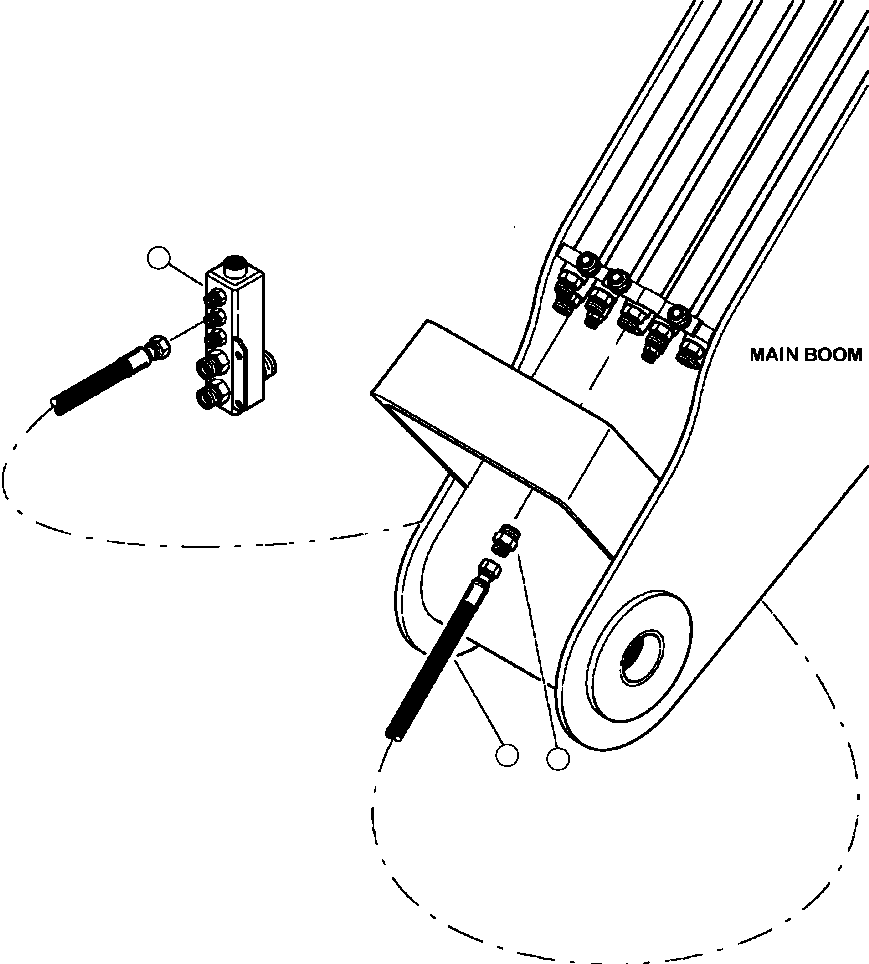 Forestry Komatsu / XT445L-3 A3101 - UP(XT445L-3) / T5800-01A0 CASE DRAIN LINE TO RETURN OIL MANIFOLD(T-122 : T5800-01A0)
