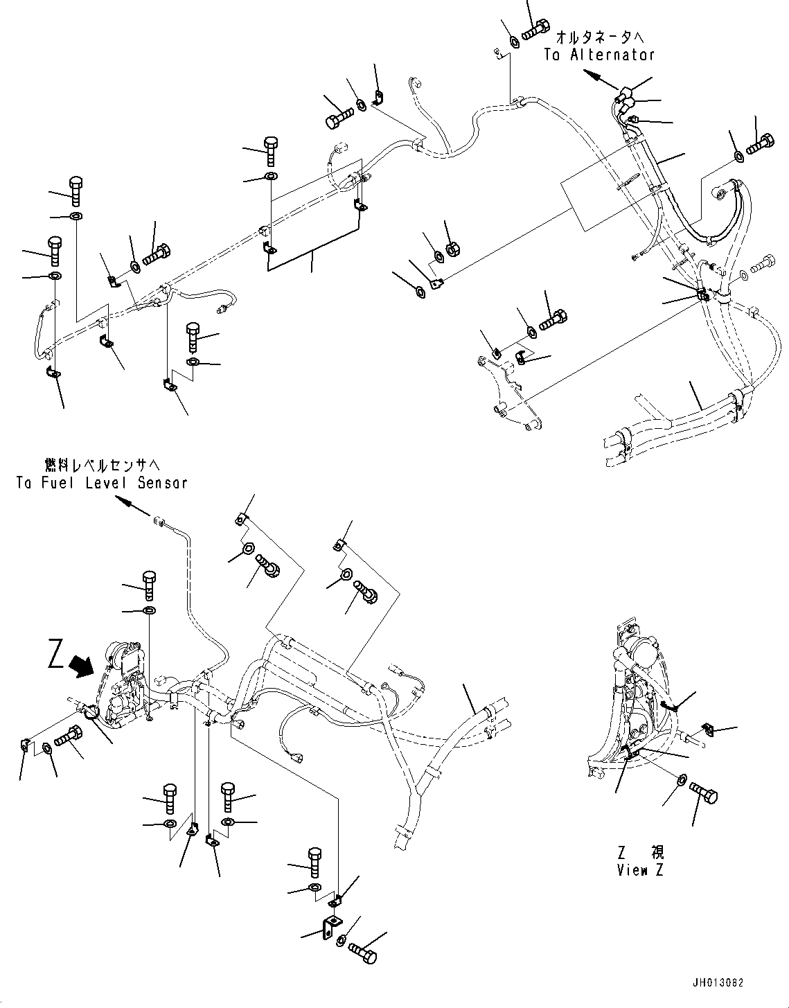 Excavators Komatsu / PC300-8M0(6d107) S/N Y301001-UP(ZEPB000701) / ELECTRIC WIRING HARNESS (EXTRA BAD FUEL AND POOR FUEL SPECIFICATION,WATER+DUST,LARGE FUEL PREFILTER,BATTERY DISCONNECT SWITCH) ((|ZE00025 : |ZE00025)