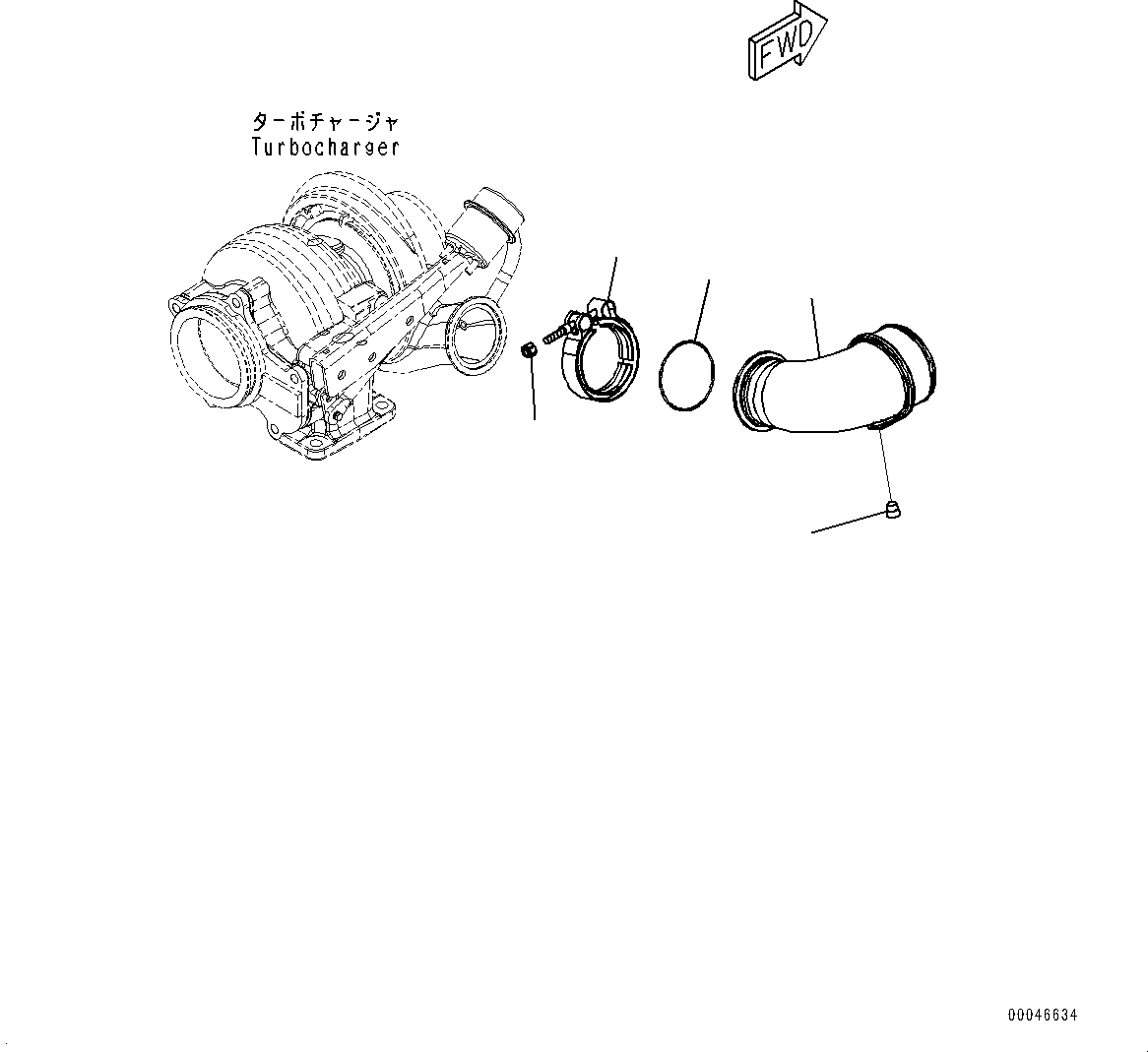 Komatsu parts book diagram for PC300LC-8M0 S/N Y301001-UP: EXHAUST CONNECTION