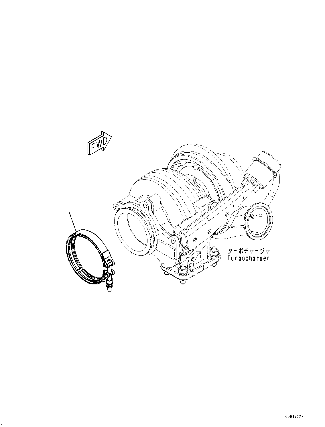 Komatsu parts book diagram for PC300LC-8M0 S/N Y301001-UP: EXHAUST CONNECTOR CLAMP