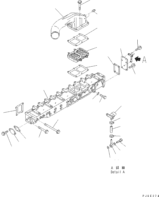 Excavators Komatsu / PC400-7(-50) S/N Y400001-UP(ZEPB000901) / AIR INTAKE MANIFOLD AND CONNECTION(#310352-)(|AAA0020 : |AAA0020)