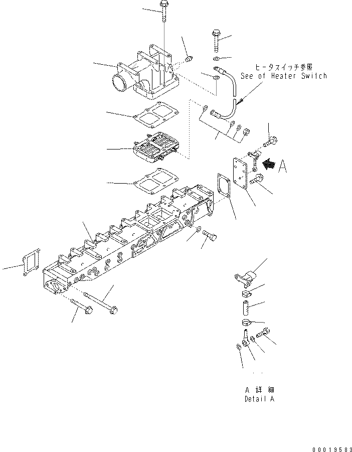 Excavators Komatsu / PC400-7(-50) S/N Y400001-UP(ZEPB000901) / AIR INTAKE MANIFOLD AND CONNECTION(#313158-)(|AAA0023 : |AAA0023)