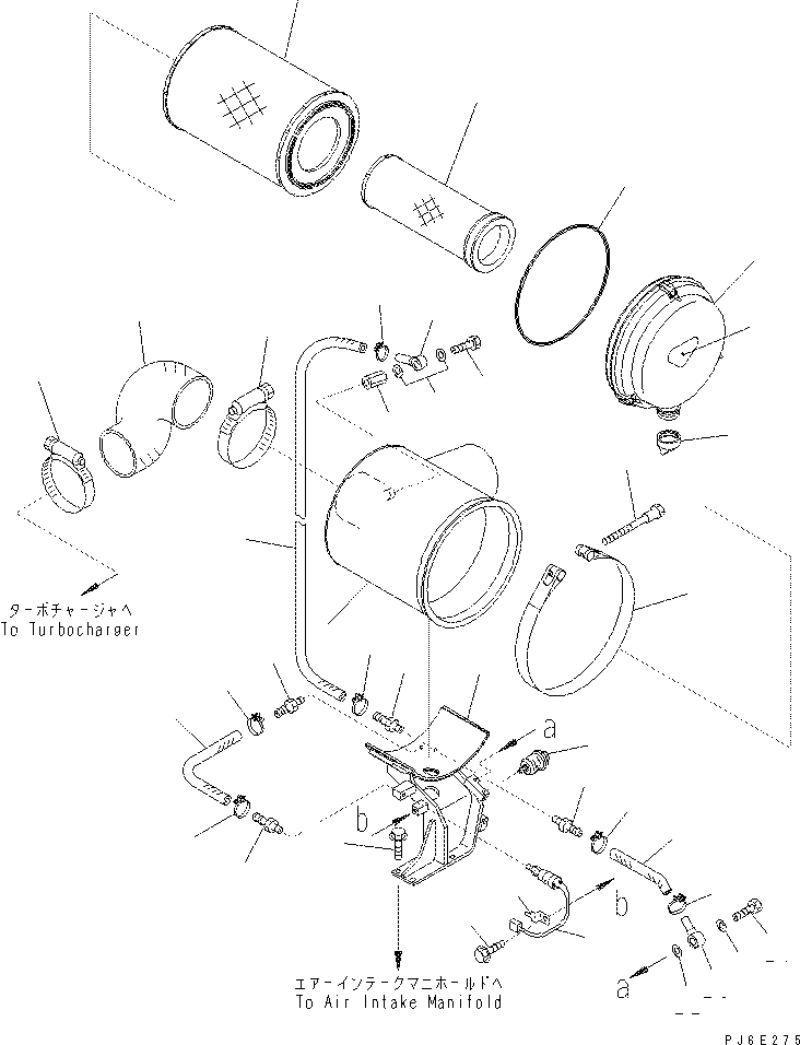 Excavators Komatsu / PC400-7(-50) S/N Y400001-UP(ZEPB000901) / AIR CLEANER(#310001-)(|AAA0033 : |AAA0033)