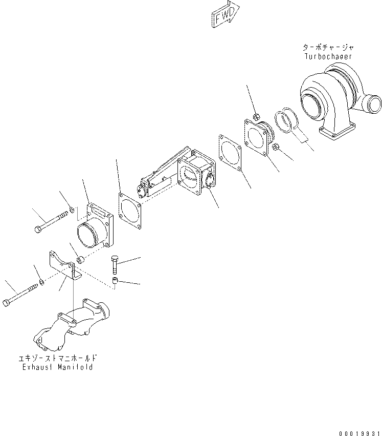 Excavators Komatsu / PC400-7(-50) S/N Y400001-UP(ZEPB000901) / EXHAUST BRAKE AND MOUNTING(#313158-)(|AAA0065 : |AAA0065)
