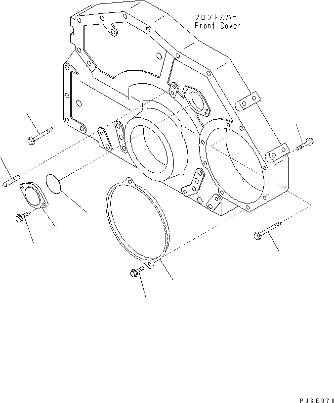 Excavators Komatsu / PC400-7(-50) S/N Y400001-UP(ZEPB000901) / FRONT COVER ACCESSORY (POWER TAKE OFF COVER AND POINTER)(#310001-)(|AAA0089 : |AAA0089)