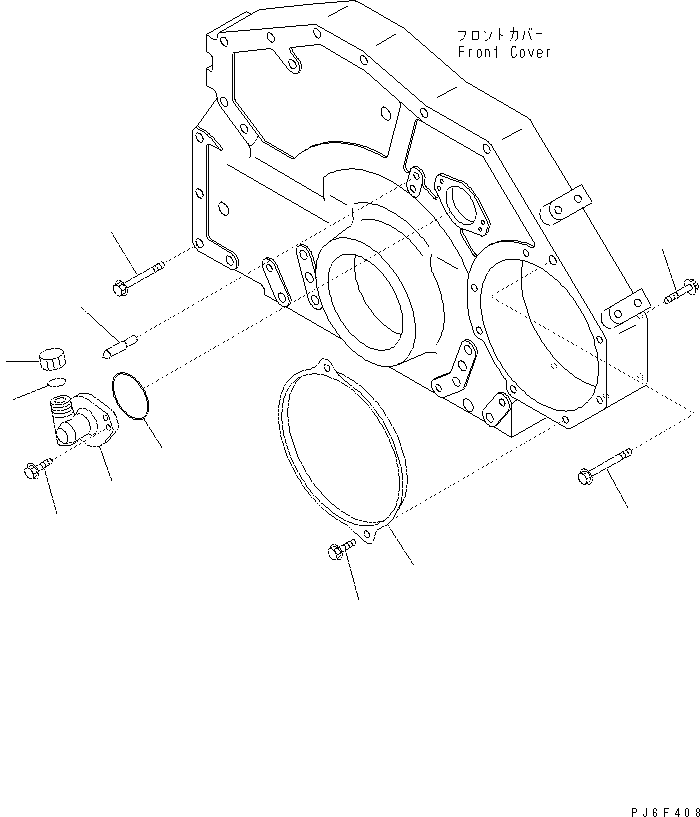 Excavators Komatsu / PC400-7(-50) S/N Y400001-UP(ZEPB000901) / FRONT COVER ACCESSORY (POWER TAKE OFF COVER AND POINTER) (WITH TACHOMETER DRIVE)(#310828-)(|AAA0090 : |AAA0090)