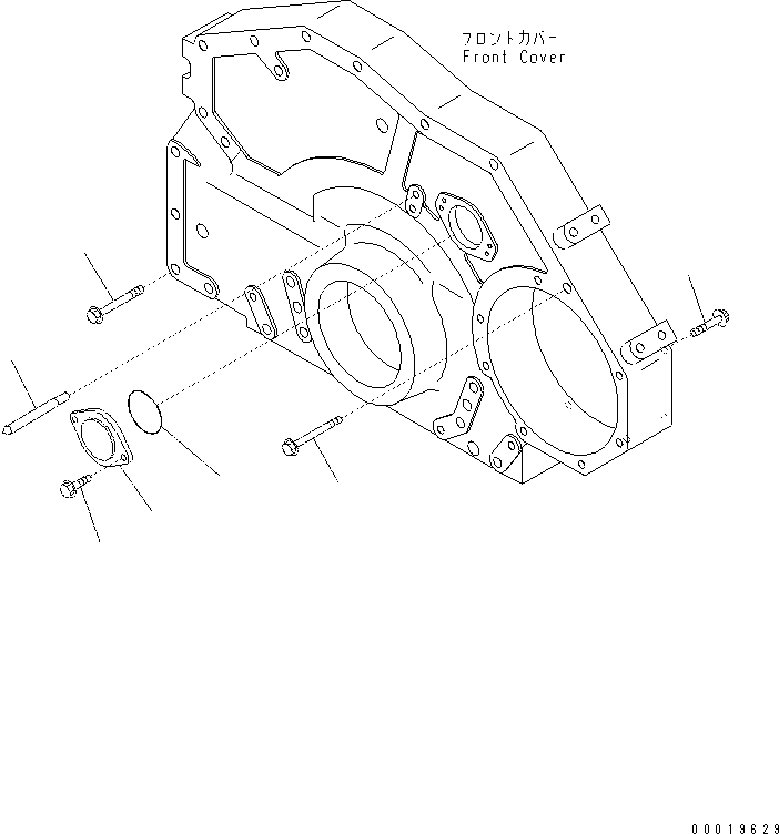 Excavators Komatsu / PC400-7(-50) S/N Y400001-UP(ZEPB000901) / FRONT COVER ACCESSORY (POWER TAKE OFF COVER AND POINTER) (AIR COMPRESSOR SPEC.)(#313158-)(|AAA0092 : |AAA0092)