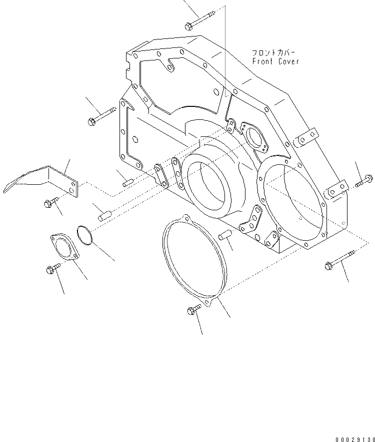Excavators Komatsu / PC400-7(-50) S/N Y400001-UP(ZEPB000901) / FRONT COVER ACCESSORY (POWER TAKE OFF COVER AND POINTER) (STD) (-50 deg celcius SPEC.)(#315397-)(|AAA0093 : |AAA0093)