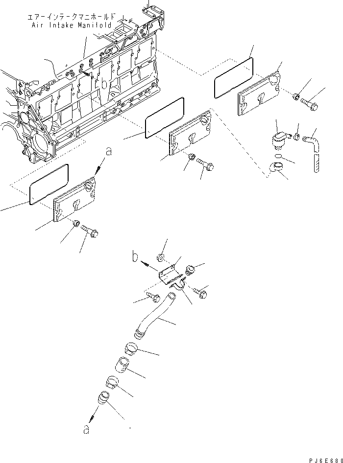 Excavators Komatsu / PC400-7(-50) S/N Y400001-UP(ZEPB000901) / CAM FOLLOWER COVER (WITH OIL FILLER AND BREATHER)(#310521-322226)(|AAA0102 : |AAA0102)