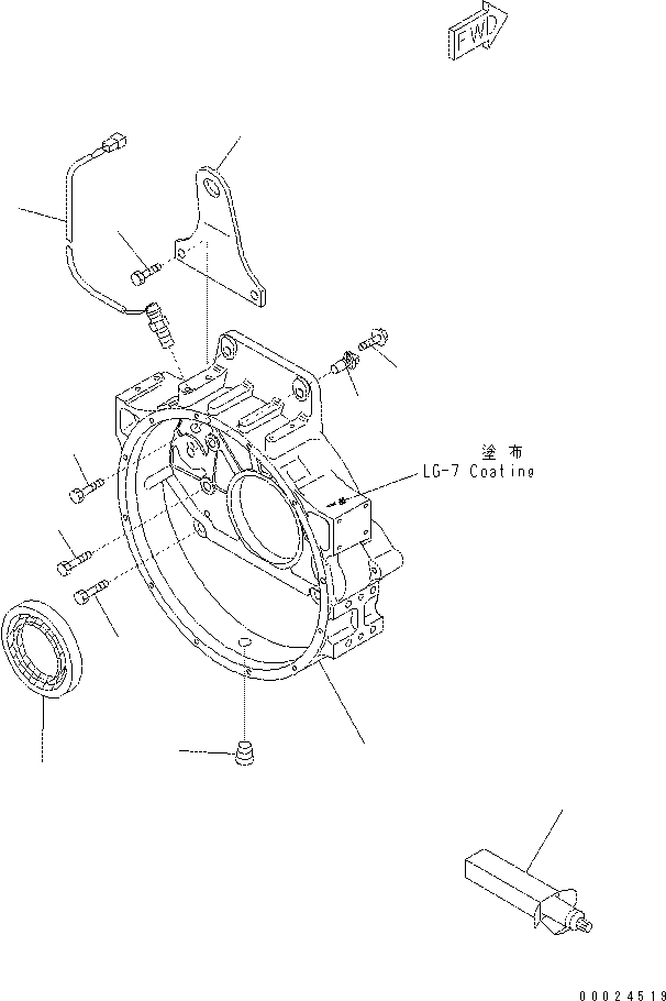 Excavators Komatsu / PC400-7(-50) S/N Y400001-UP(ZEPB000901) / FLYWHEEL HOUSING(#313758-)(|AAA0129 : |AAA0129)