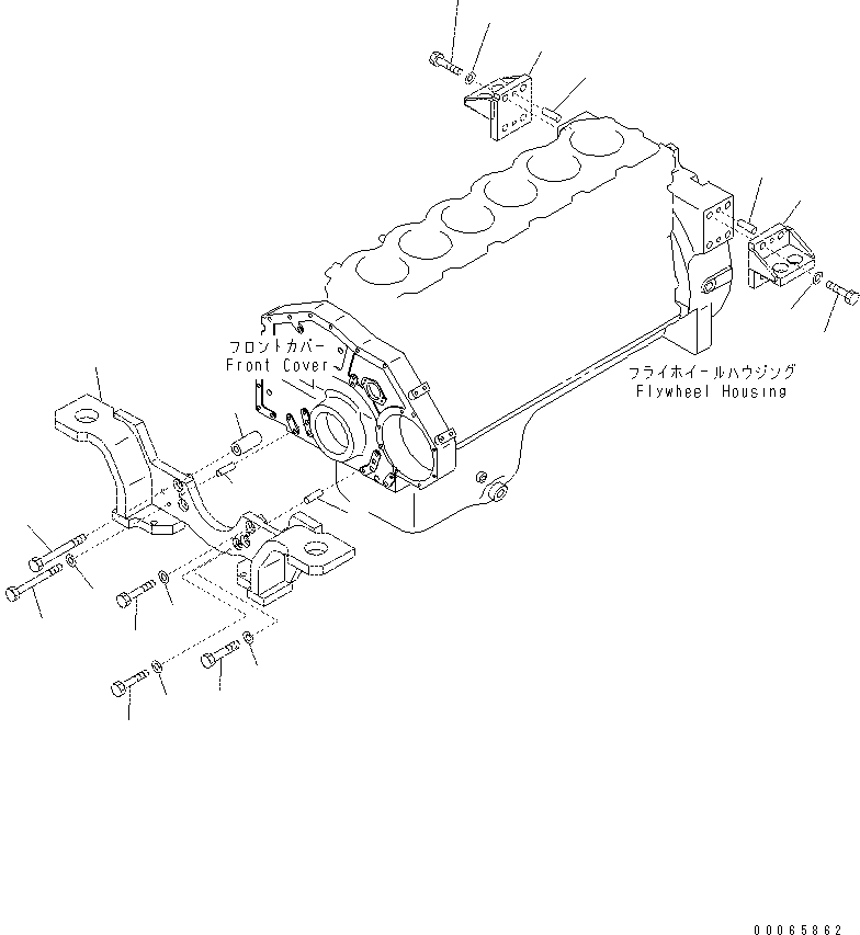 Excavators Komatsu / PC400-7(-50) S/N Y400001-UP(ZEPB000901) / ENGINE MOUNTING(#313758-)(|AAA0138 : |AAA0138)