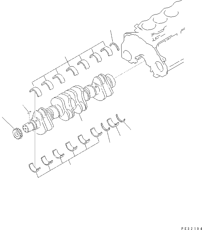 Excavators Komatsu / PC400-7(-50) S/N Y400001-UP(ZEPB000901) / CRANKSHAFT(|AAA0140 : |AAA0140)