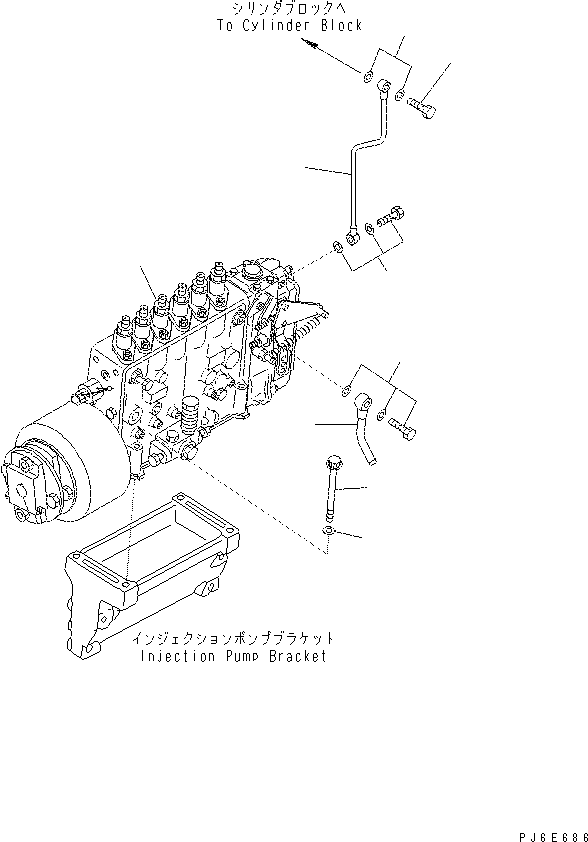 Excavators Komatsu / PC400-7(-50) S/N Y400001-UP(ZEPB000901) / FUEL INJECTION PUMP MOUNTING (FOR REGULATION OF EPA 2ND AND EU 2ND)(#311251-)(|AAA0176 : |AAA0176)