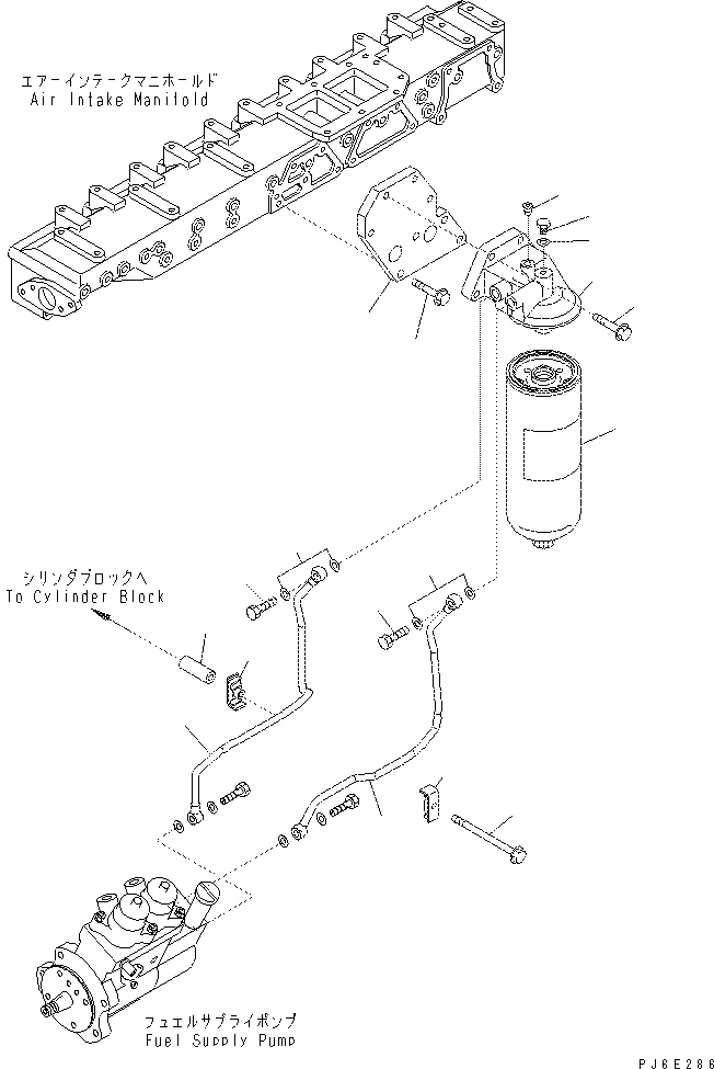 Excavators Komatsu / PC400-7(-50) S/N Y400001-UP(ZEPB000901) / FUEL FILTER AND PIPING (THREAD 1-1/4)(#310352-316113)(|AAA0265 : |AAA0265)
