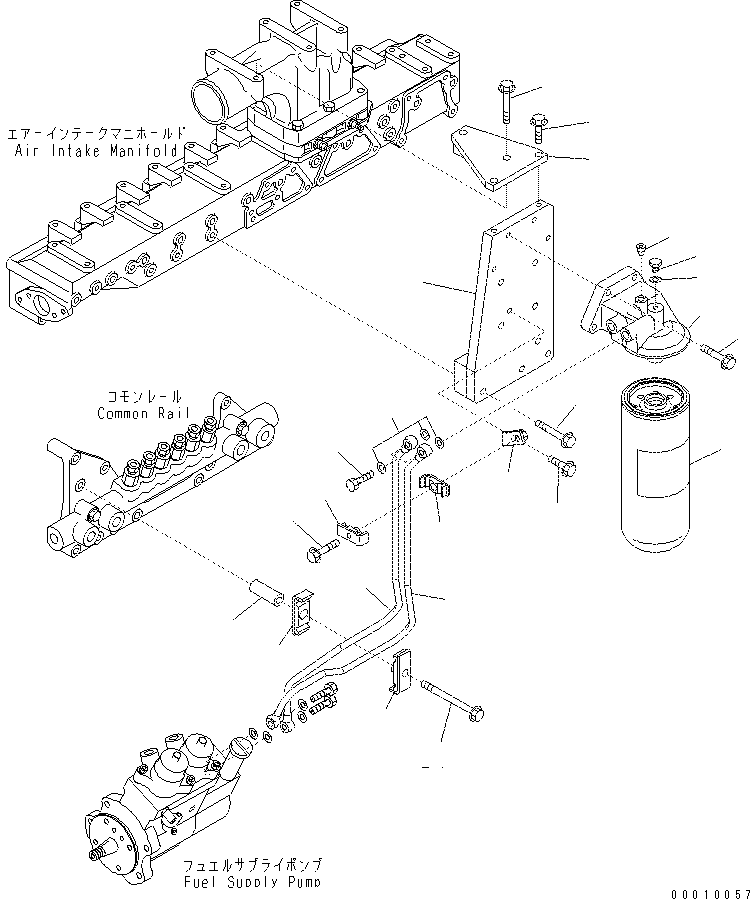 Excavators Komatsu / PC400-7(-50) S/N Y400001-UP(ZEPB000901) / FUEL FILTER AND PIPING (THREAD 1-1/4)(#314047-315925)(|AAA0276 : |AAA0276)