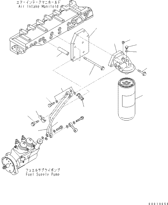 Excavators Komatsu / PC400-7(-50) S/N Y400001-UP(ZEPB000901) / FUEL FILTER AND PIPING (THREAD 1-1/4)(#313158-316194)(|AAA0269 : |AAA0269)