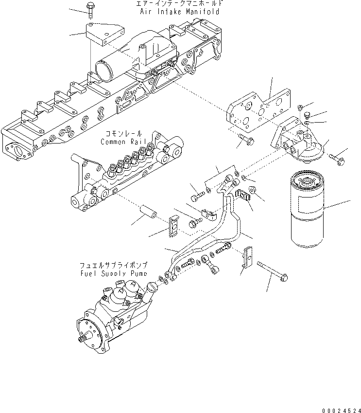 Excavators Komatsu / PC400-7(-50) S/N Y400001-UP(ZEPB000901) / FUEL FILTER AND PIPING (THREAD 1-5/8)(#317017-)(|AAA0275 : |AAA0275)