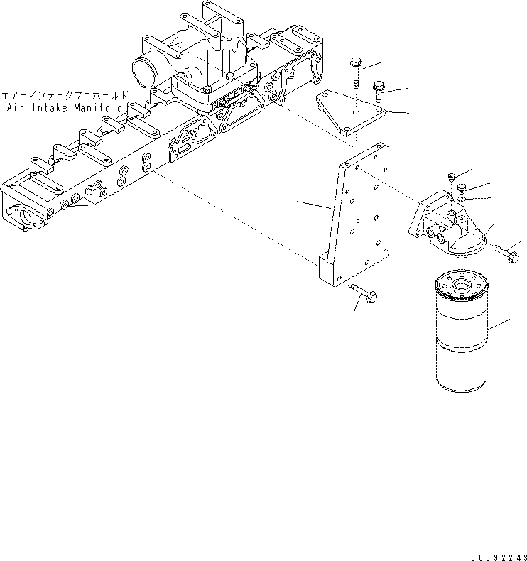 Excavators Komatsu / PC400-7(-50) S/N Y400001-UP(ZEPB000901) / FUEL FILTER AND PIPING (THREAD 1-3/8) (1/3)(#320748-)(|AAA0278 : |AAA0278)