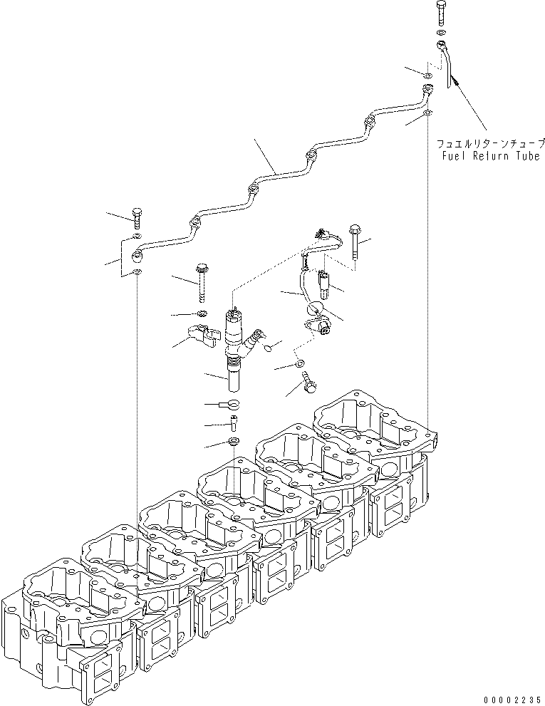 Excavators Komatsu / PC400-7(-50) S/N Y400001-UP(ZEPB000901) / FUEL INJECTOR AND FUEL RETURN PIPING (-50 deg celcius SPEC.)(#315397-)(|AAA0292 : |AAA0292)