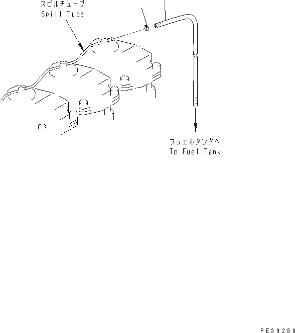 Excavators Komatsu / PC400-7(-50) S/N Y400001-UP(ZEPB000901) / FUEL RETURN TUBE(#310521-)(|AAA0295 : |AAA0295)